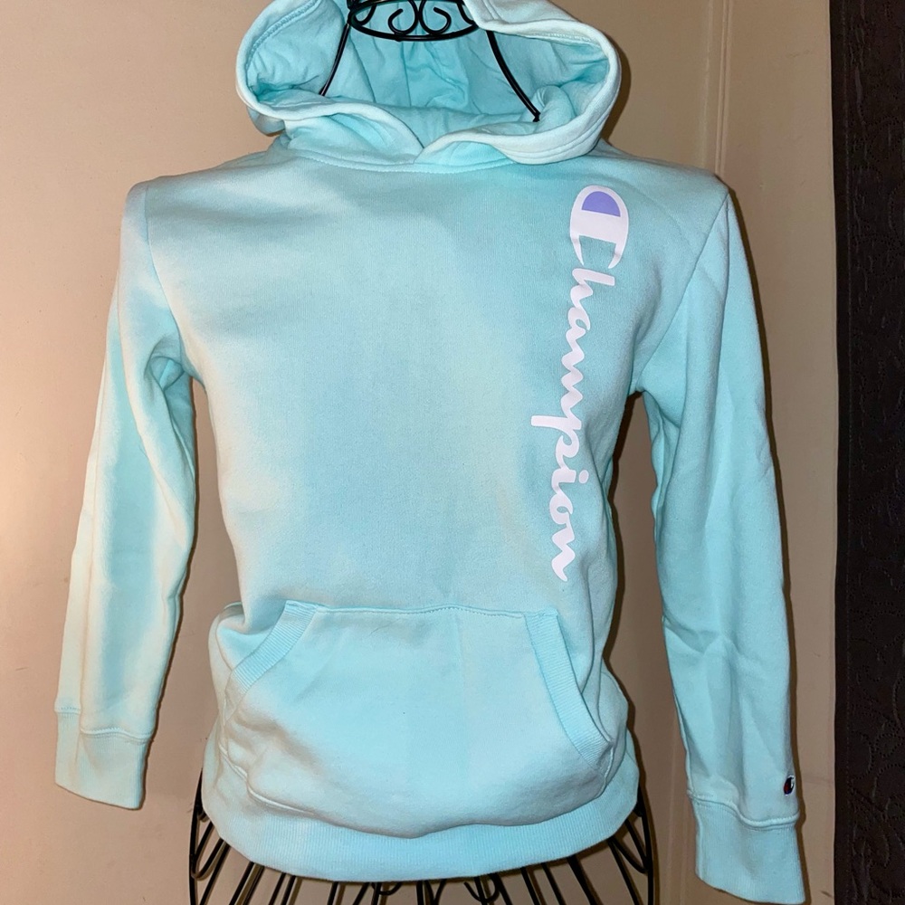 Champion Athletic Wear Light Teal Hoodie Pullover Girls size Medium